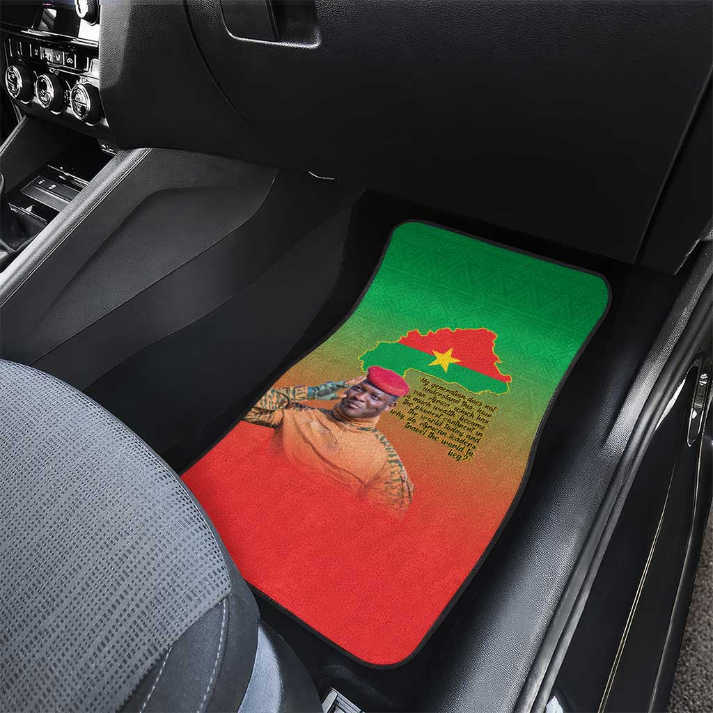 I Stand With Traore Car Mats Burkina Faso Flag Map - African Pattern
