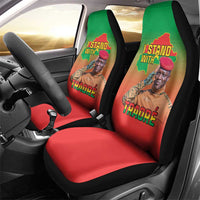 I Stand With Traore Car Seat Cover Burkina Faso Flag Map - African Pattern