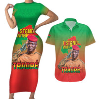 I Stand With Traore Couples Matching Short Sleeve Bodycon Dress and Hawaiian Shirt Burkina Faso Flag Map - African Pattern