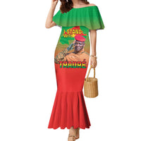 I Stand With Traore Family Matching Mermaid Dress and Hawaiian Shirt Burkina Faso Flag Map - African Pattern