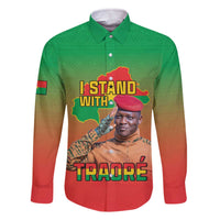 I Stand With Traore Family Matching Off The Shoulder Long Sleeve Dress and Hawaiian Shirt Burkina Faso Flag Map - African Pattern