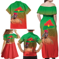 I Stand With Traore Family Matching Off Shoulder Maxi Dress and Hawaiian Shirt Burkina Faso Flag Map - African Pattern