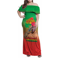 I Stand With Traore Family Matching Off Shoulder Maxi Dress and Hawaiian Shirt Burkina Faso Flag Map - African Pattern