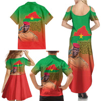 I Stand With Traore Family Matching Summer Maxi Dress and Hawaiian Shirt Burkina Faso Flag Map - African Pattern