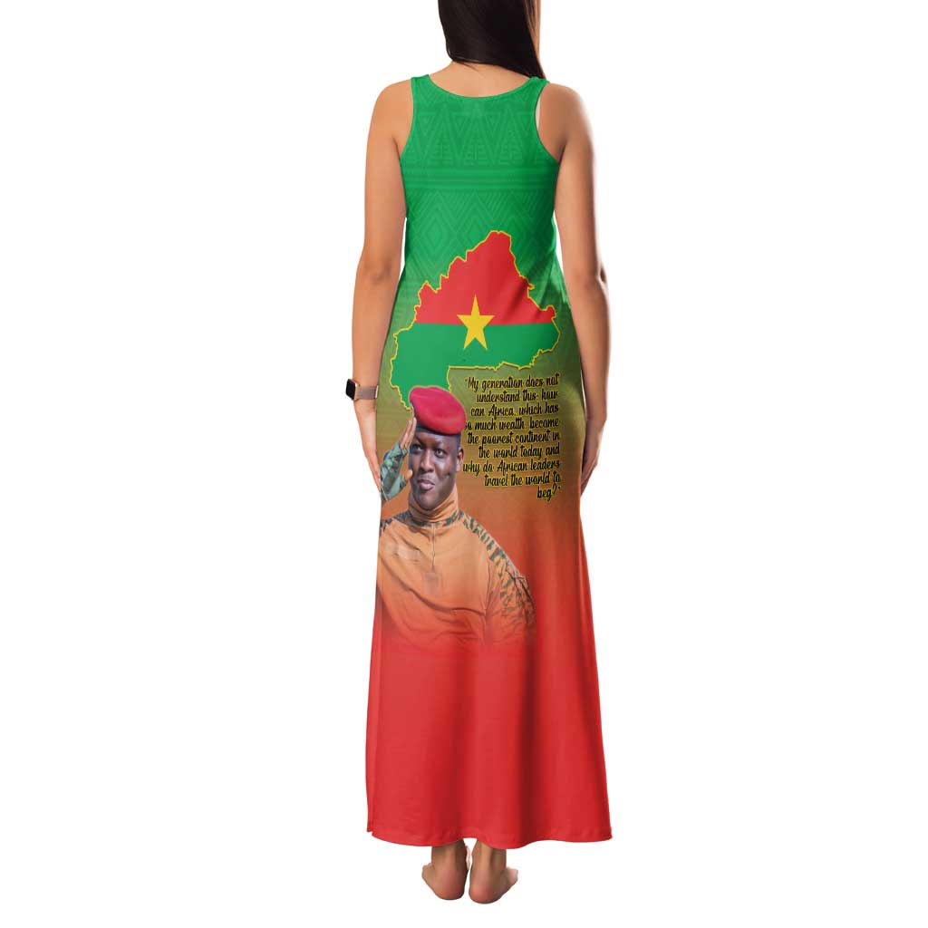 I Stand With Traore Family Matching Tank Maxi Dress and Hawaiian Shirt Burkina Faso Flag Map - African Pattern