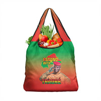 I Stand With Traore Grocery Bag Burkina Faso Flag Map - African Pattern