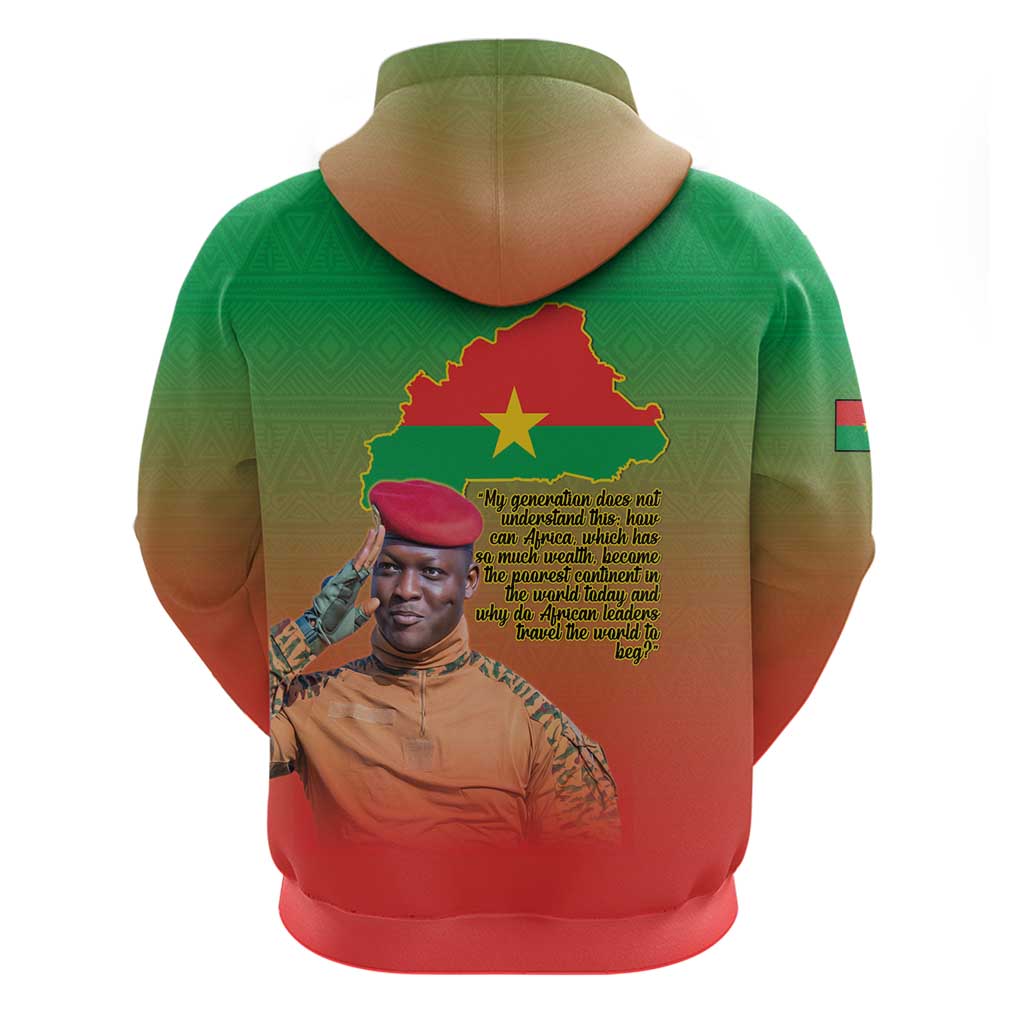 I Stand With Traore Hoodie Burkina Faso Flag Map - African Pattern