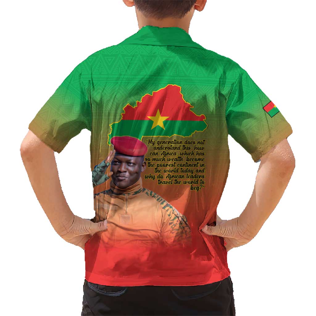 I Stand With Traore Kid Hawaiian Shirt Burkina Faso Flag Map - African Pattern