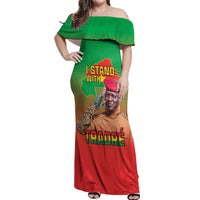 I Stand With Traore Off Shoulder Maxi Dress Burkina Faso Flag Map - African Pattern