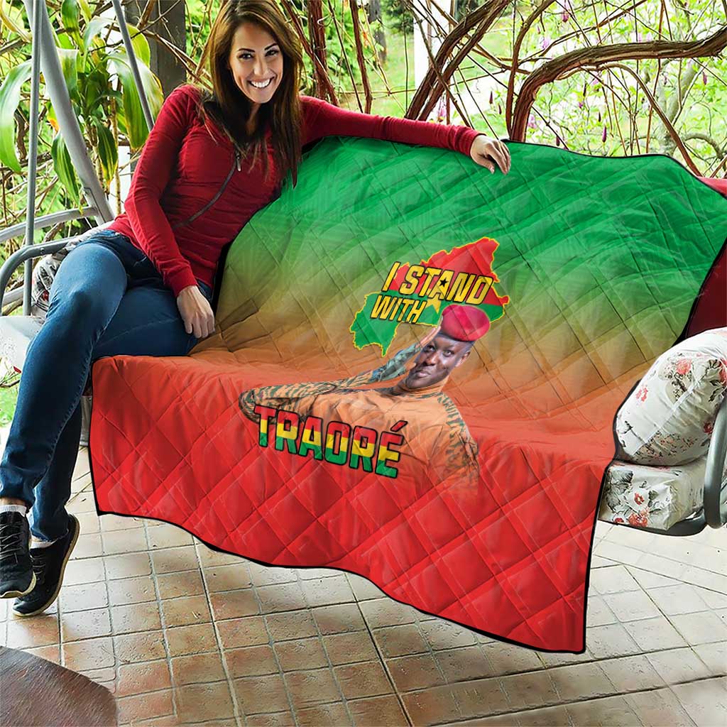 I Stand With Traore Quilt Burkina Faso Flag Map - African Pattern
