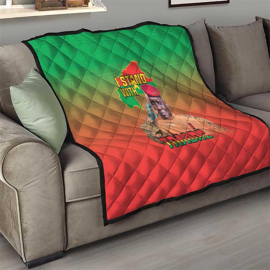 I Stand With Traore Quilt Burkina Faso Flag Map - African Pattern