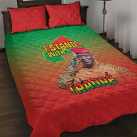I Stand With Traore Quilt Bed Set Burkina Faso Flag Map - African Pattern
