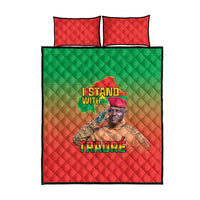 I Stand With Traore Quilt Bed Set Burkina Faso Flag Map - African Pattern