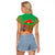 I Stand With Traore Raglan Cropped T Shirt Burkina Faso Flag Map - African Pattern