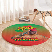 I Stand With Traore Round Carpet Burkina Faso Flag Map - African Pattern
