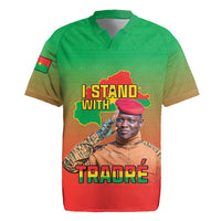 I Stand With Traore Rugby Jersey Burkina Faso Flag Map - African Pattern