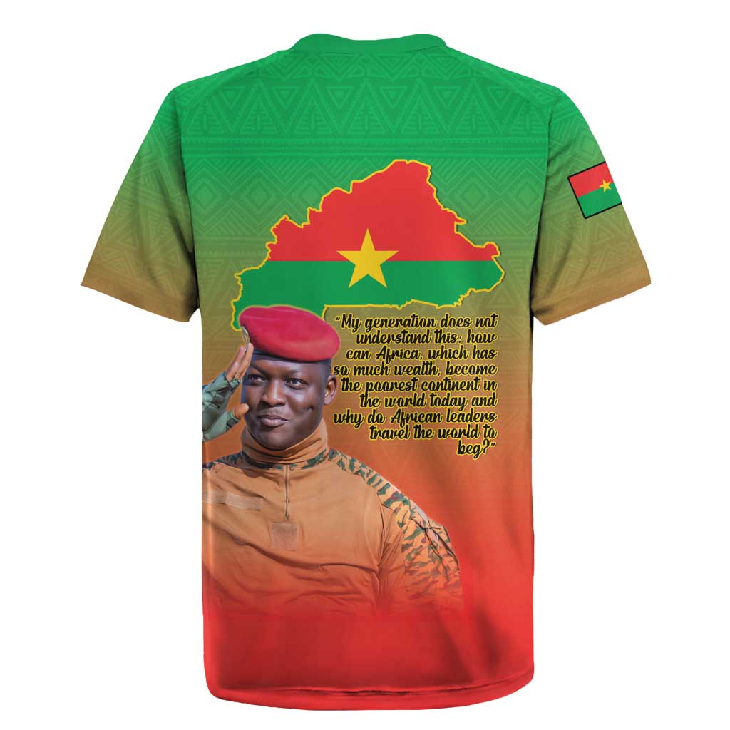 I Stand With Traore Rugby Jersey Burkina Faso Flag Map - African Pattern