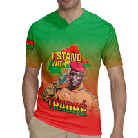I Stand With Traore Rugby Jersey Burkina Faso Flag Map - African Pattern