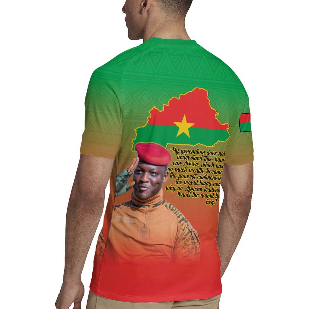 I Stand With Traore Rugby Jersey Burkina Faso Flag Map - African Pattern