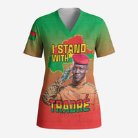 I Stand With Traore Scrub Top Burkina Faso Flag Map - African Pattern - Wonder Print Shop