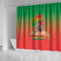 I Stand With Traore Shower Curtain Burkina Faso Flag Map - African Pattern