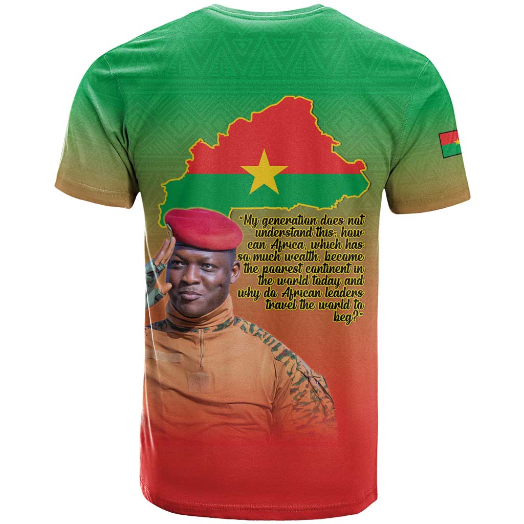 I Stand With Traore T Shirt Burkina Faso Flag Map - African Pattern