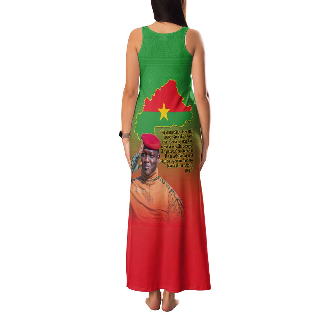 I Stand With Traore Tank Maxi Dress Burkina Faso Flag Map - African Pattern