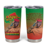 I Stand With Traore Tumbler Cup Burkina Faso Flag Map - African Pattern