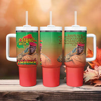 I Stand With Traore Tumbler With Handle Burkina Faso Flag Map - African Pattern