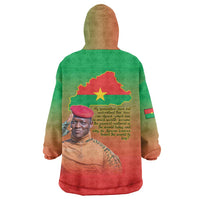 I Stand With Traore Wearable Blanket Hoodie Burkina Faso Flag Map - African Pattern