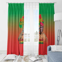 I Stand With Traore Window Curtain Burkina Faso Flag Map - African Pattern