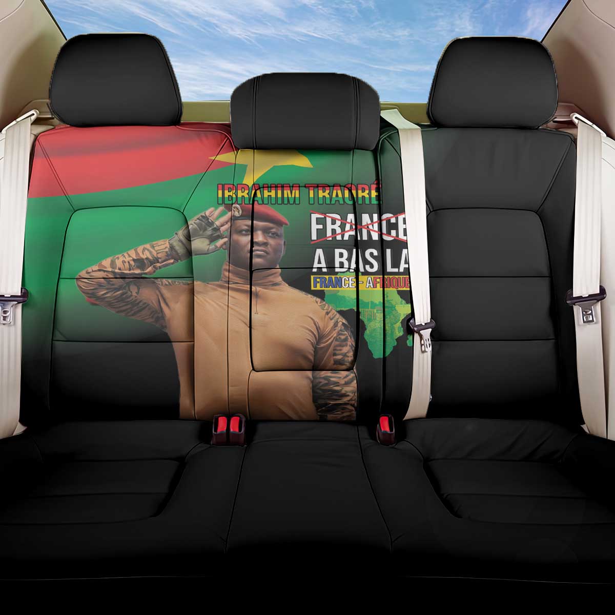 Traore Burkina Faso Back Car Seat Cover A Bas La France - Afrique