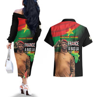 Traore Burkina Faso Couples Matching Off The Shoulder Long Sleeve Dress and Hawaiian Shirt A Bas La France - Afrique