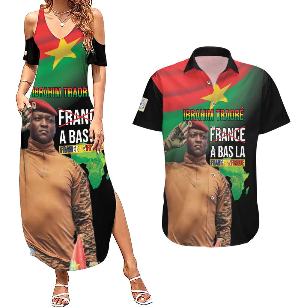 Traore Burkina Faso Couples Matching Summer Maxi Dress and Hawaiian Shirt A Bas La France - Afrique