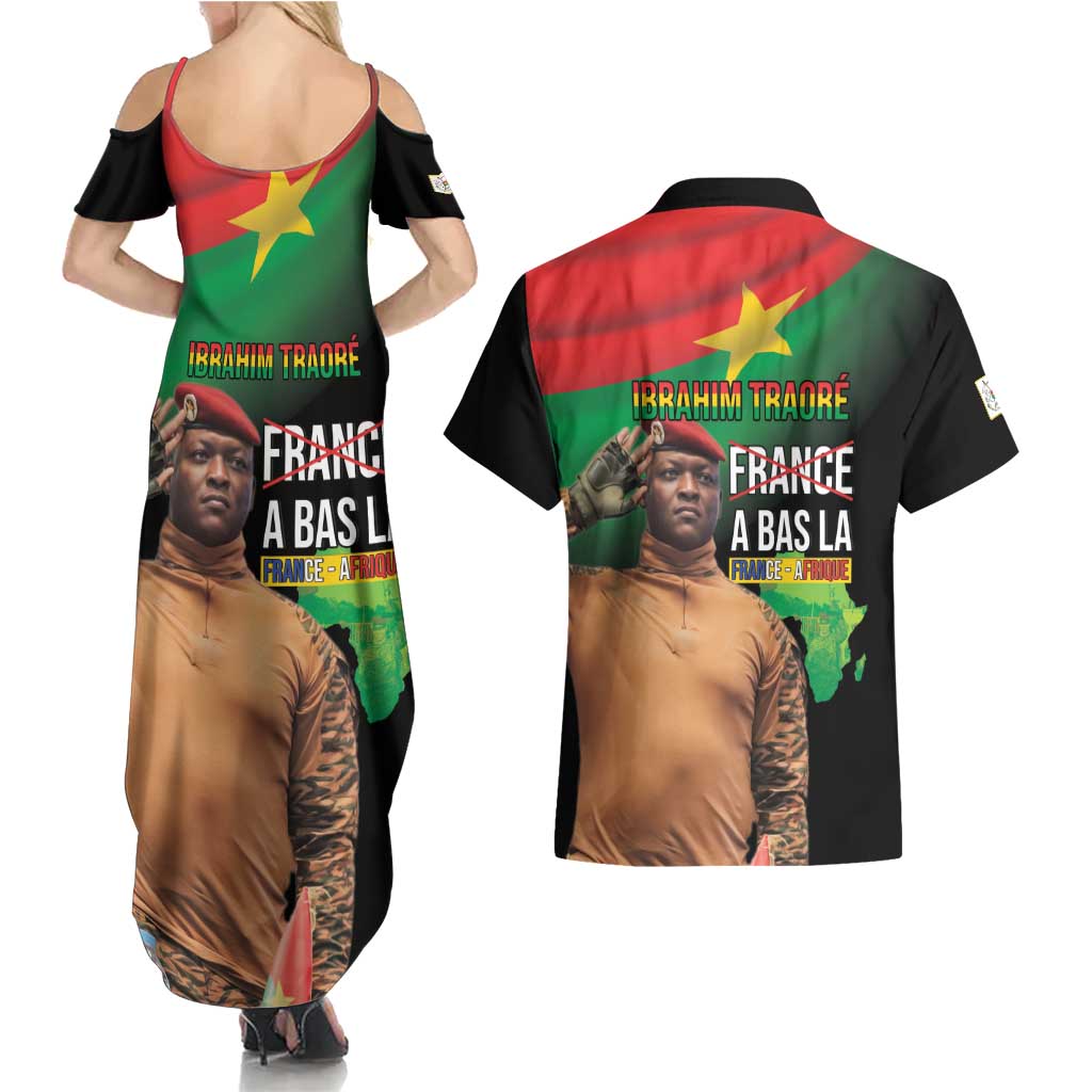 Traore Burkina Faso Couples Matching Summer Maxi Dress and Hawaiian Shirt A Bas La France - Afrique