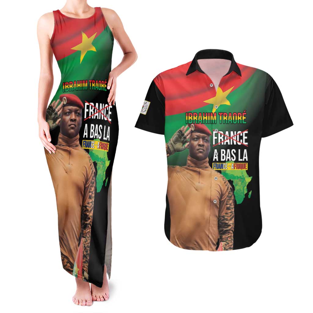 Traore Burkina Faso Couples Matching Tank Maxi Dress and Hawaiian Shirt A Bas La France - Afrique