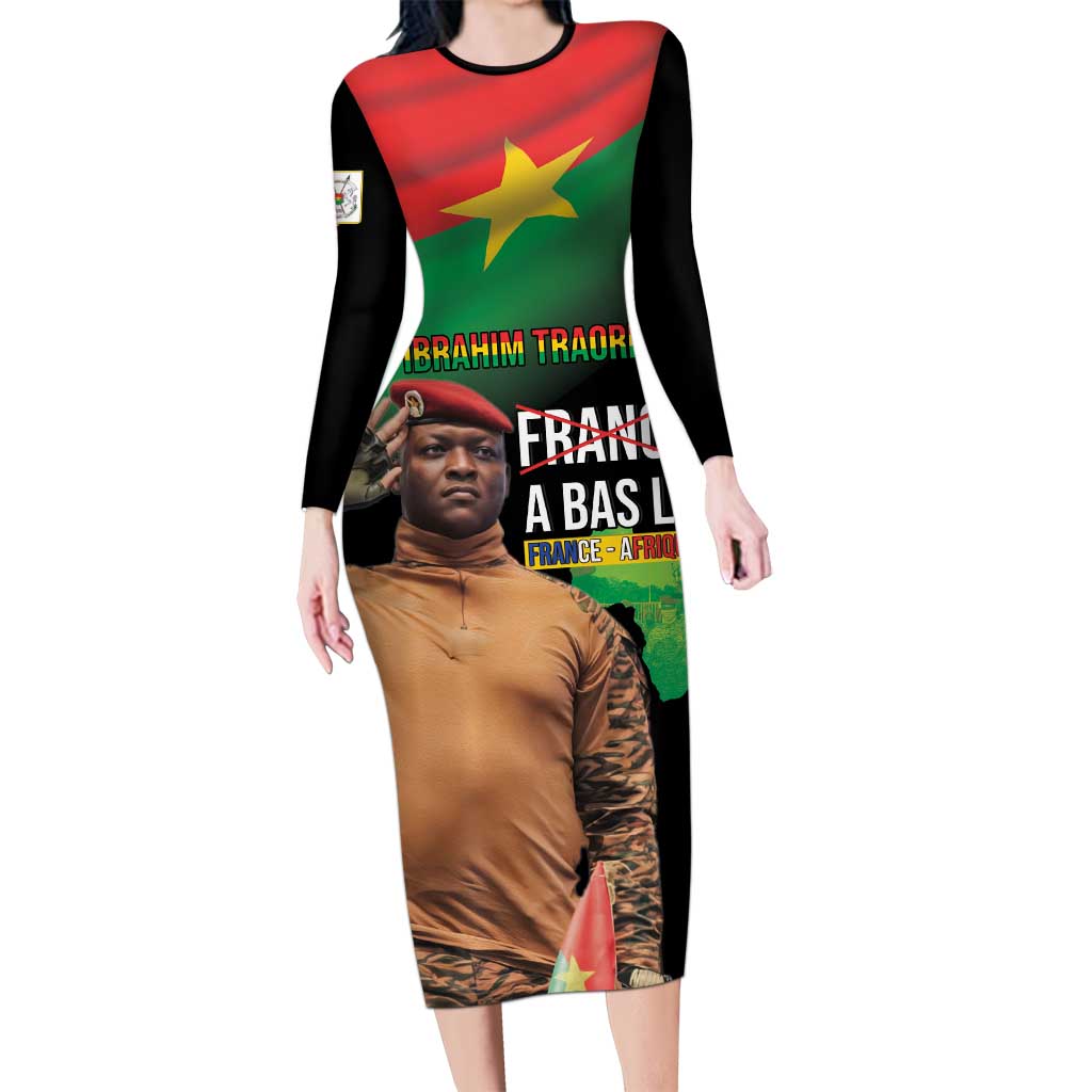 Traore Burkina Faso Family Matching Long Sleeve Bodycon Dress and Hawaiian Shirt A Bas La France - Afrique