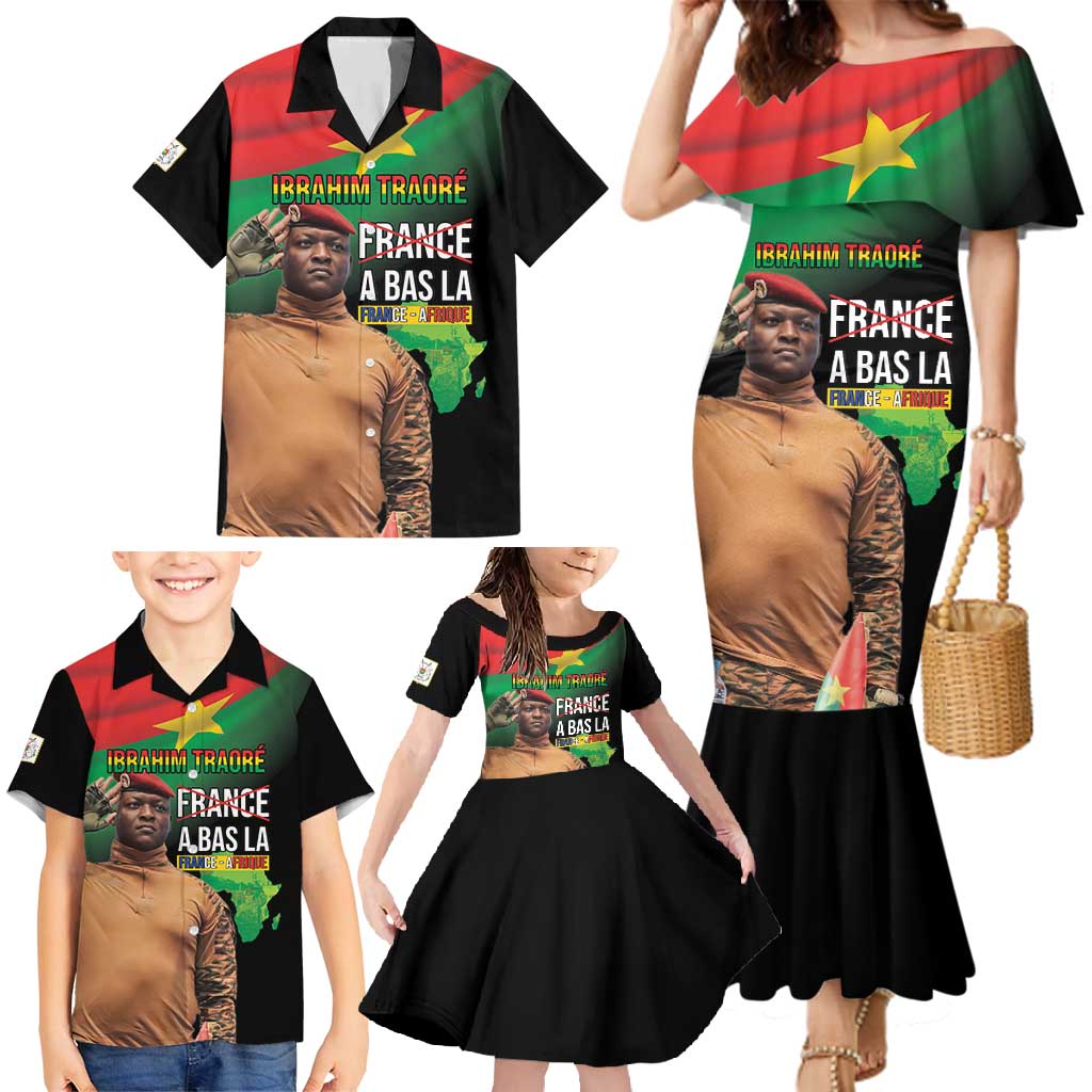 Traore Burkina Faso Family Matching Mermaid Dress and Hawaiian Shirt A Bas La France - Afrique