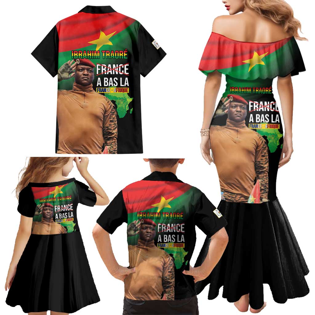 Traore Burkina Faso Family Matching Mermaid Dress and Hawaiian Shirt A Bas La France - Afrique
