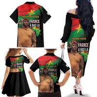 Traore Burkina Faso Family Matching Off The Shoulder Long Sleeve Dress and Hawaiian Shirt A Bas La France - Afrique