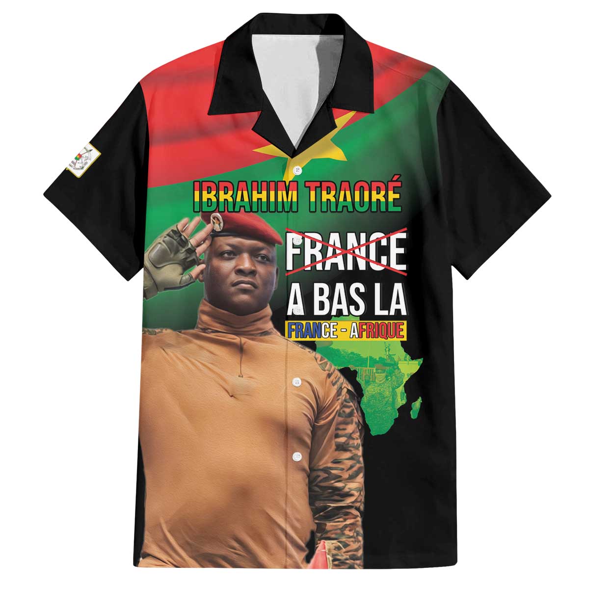 Traore Burkina Faso Family Matching Off The Shoulder Long Sleeve Dress and Hawaiian Shirt A Bas La France - Afrique