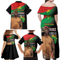 Traore Burkina Faso Family Matching Off Shoulder Maxi Dress and Hawaiian Shirt A Bas La France - Afrique