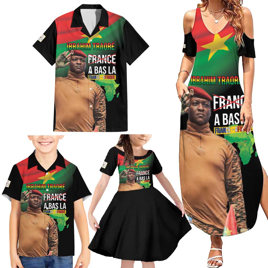 Traore Burkina Faso Family Matching Summer Maxi Dress and Hawaiian Shirt A Bas La France - Afrique