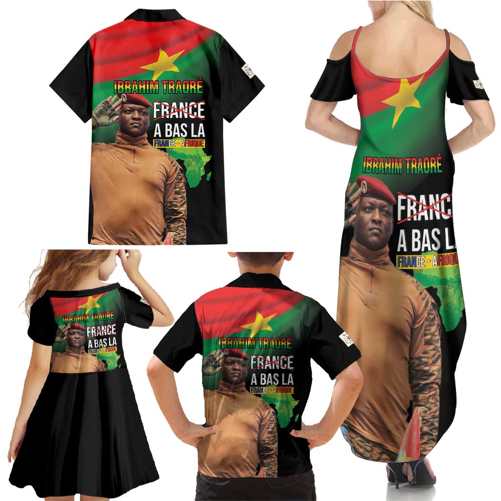 Traore Burkina Faso Family Matching Summer Maxi Dress and Hawaiian Shirt A Bas La France - Afrique