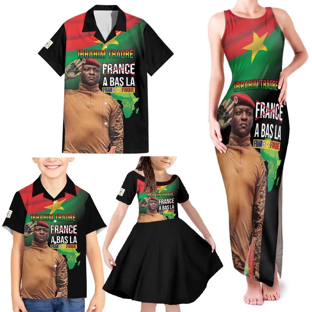 Traore Burkina Faso Family Matching Tank Maxi Dress and Hawaiian Shirt A Bas La France - Afrique