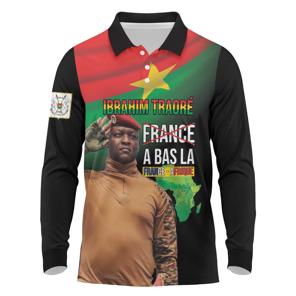 Traore Burkina Faso Long Sleeve Polo Shirt A Bas La France - Afrique