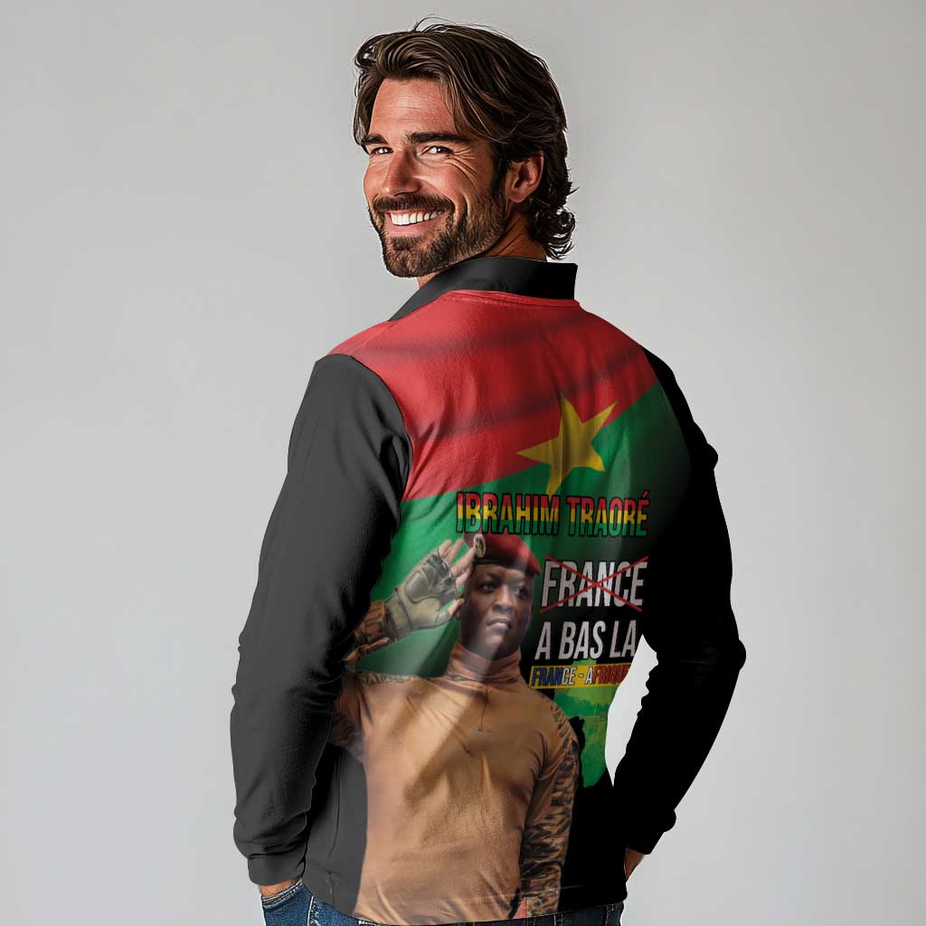 Traore Burkina Faso Long Sleeve Polo Shirt A Bas La France - Afrique