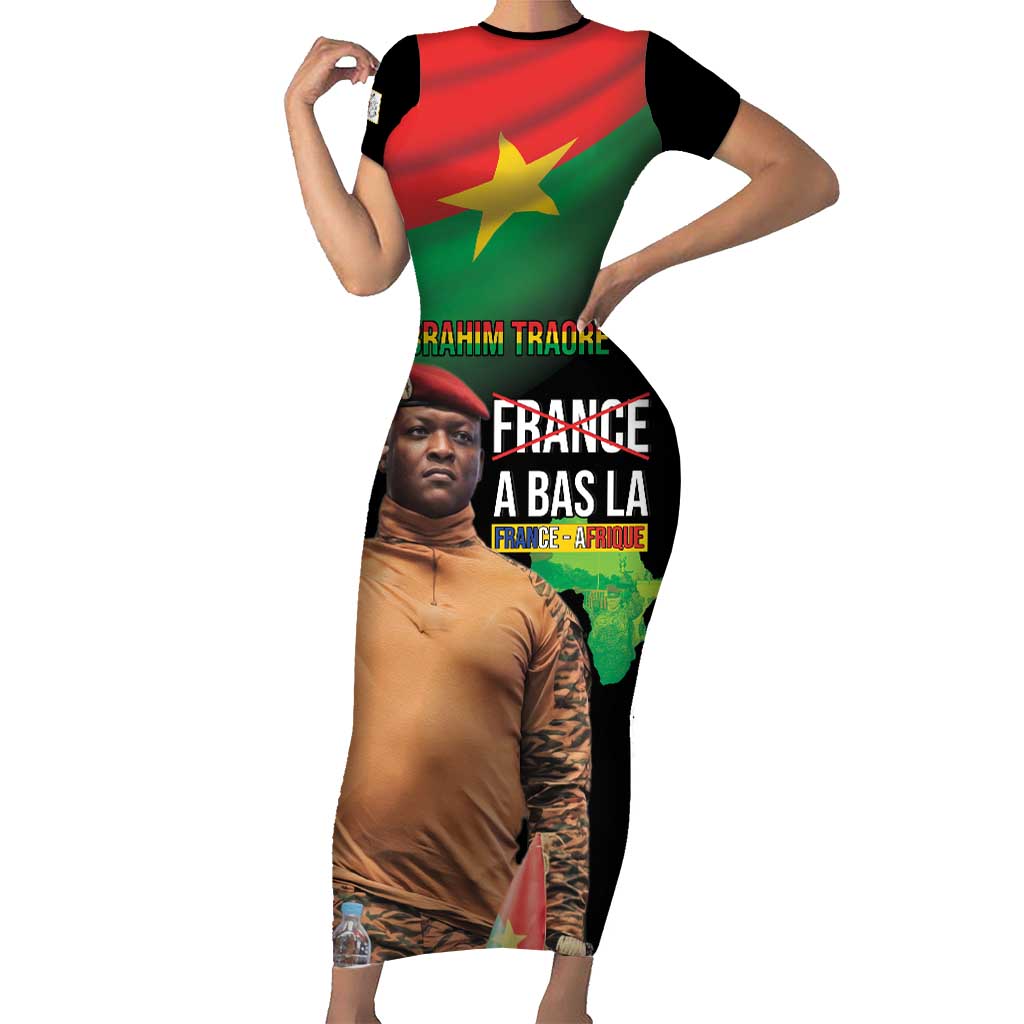 Traore Burkina Faso Short Sleeve Bodycon Dress A Bas La France - Afrique