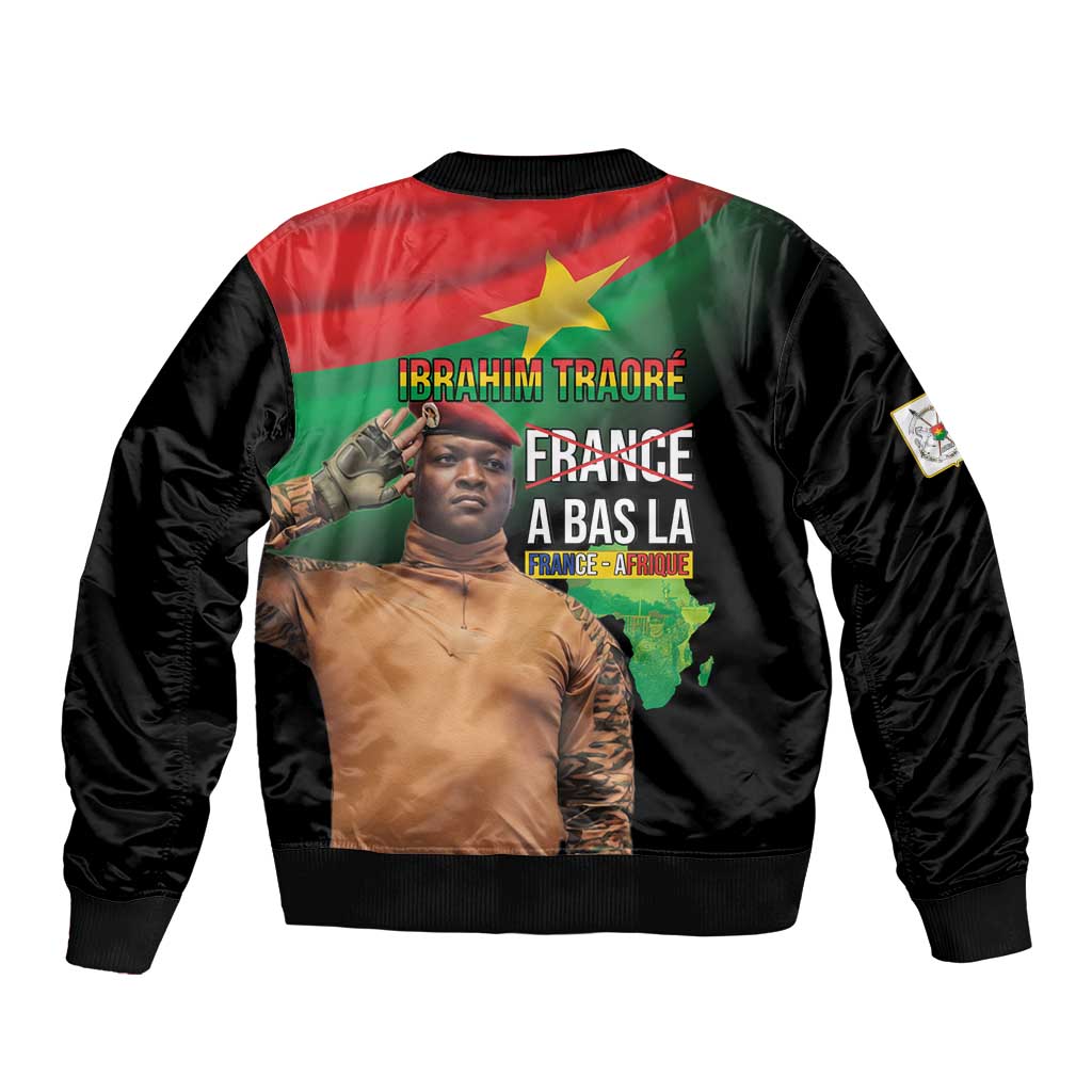 Traore Burkina Faso Sleeve Zip Bomber Jacket A Bas La France - Afrique
