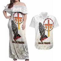 Angola All Souls Day Couples Matching Off Shoulder Maxi Dress and Hawaiian Shirt Together in Remembrance - Wonder Print Shop